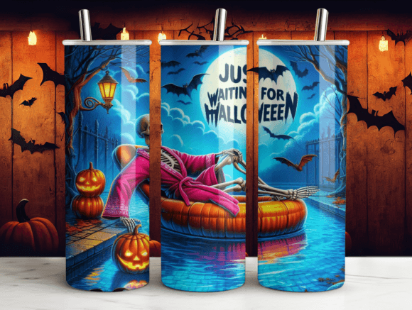 20oz Just Waiting for Halloween Tumbler Graphics