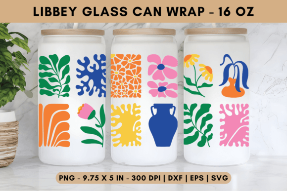 Abstract Garden Libbey Glass Wrap Graphics