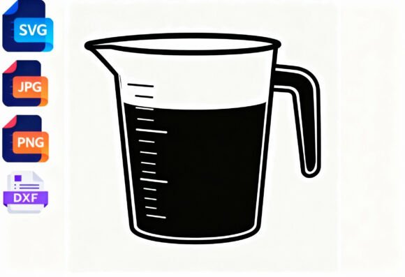 Beaker Measuring Cup SVG DXF PNG JPG Graphics