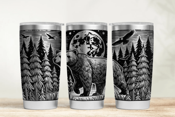 Bear 20oz 30oz Laser Tumbler SVG: Graphics + Laser Engraving
