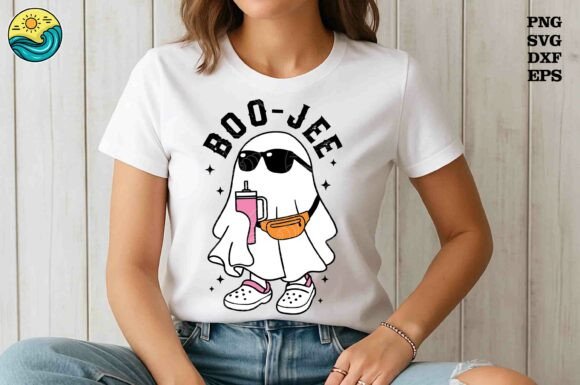 BOO-JEE SVG: Cute Ghost Tumbler Graphics for T-Shirt Designs
