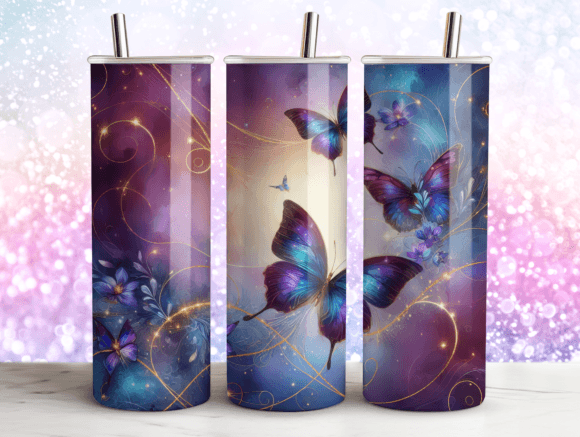 Butterflies Agate Glitter 20oz Tumbler Graphics