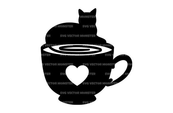 Cat on Coffee Cup SVG: Graphics for Crafts Done Right