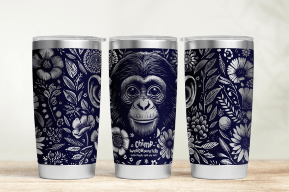 Chimpanzee Tumbler SVG: Graphics for Laser Engraving