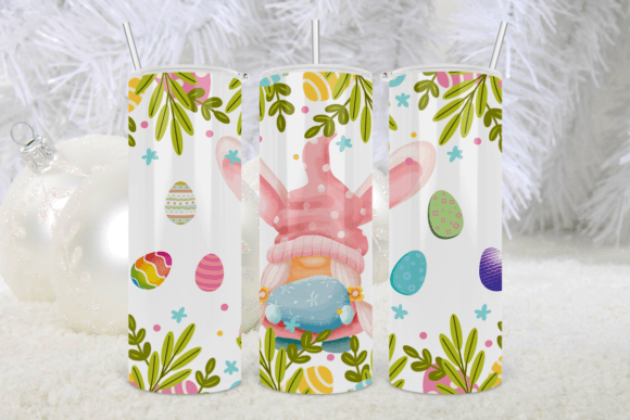Easter Gnomes Sublimation Tumbler PNG: Graphics & Print Templates