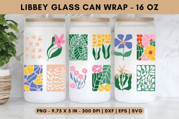 Floral Mosaic Libbey Glass Wrap Graphics