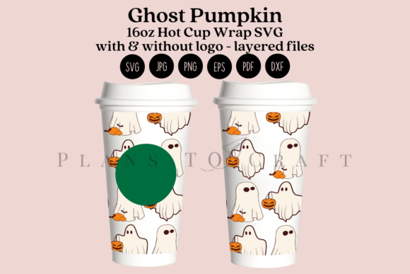 Ghost Halloween 16oz Hot Cup Tumbler SVG — Graphics for Crafts