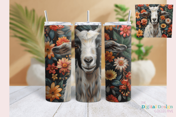 Goat Tumbler Png, 20oz Skinny Tumbler Graphics