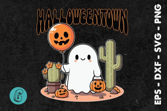 Halloweentown 1998 Retro Pumpkin SVG Graphics & Print Templates