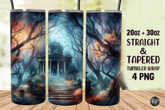 Haunted Forest Tumbler Wrap 20oz Skinny Graphics