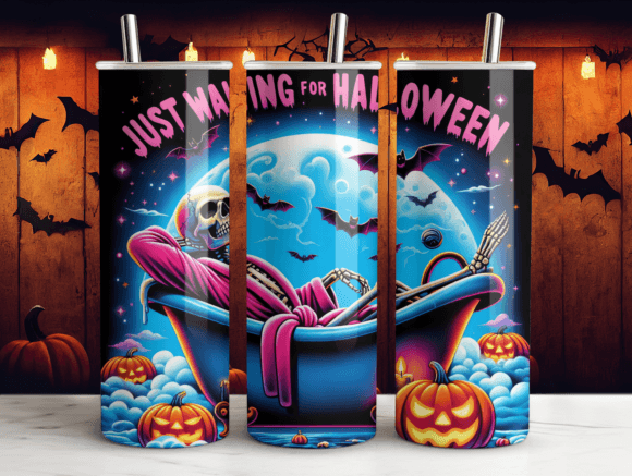 Just Waiting for Halloween Tumbler Wrap Graphics