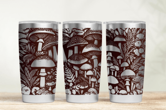 Mushroom Tumbler SVG: Graphics for Laser Engraving