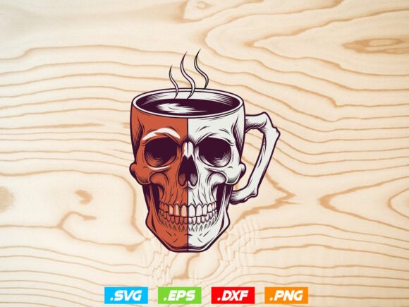 Skull Coffee Cup SVG: Graphics for Crafts & Branding