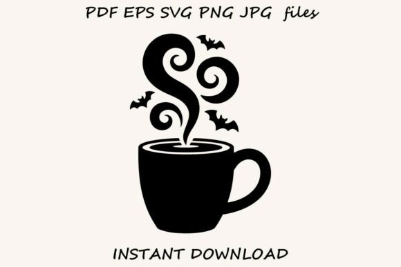 Spooky Coffee Cup SVG – Halloween Mug Graphics