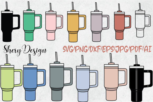 Stanley Quencher SVG & Cup Graphics for Crafts