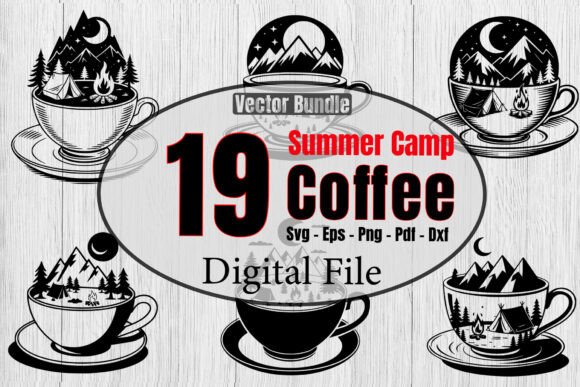 Summer Camp Coffee Cup SVG Bundle: Graphics for Crafts