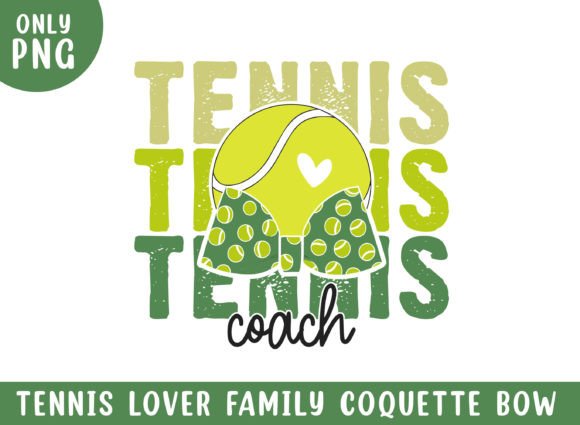 Tennis Coach Retro Coquette Bow Graphics for Crafts